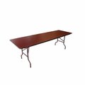 Interion By Global Industrial Interion Folding Wood Table, 96inW x 30inL, Mahogany 695831MH